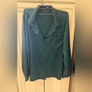 INC satin button down pj set